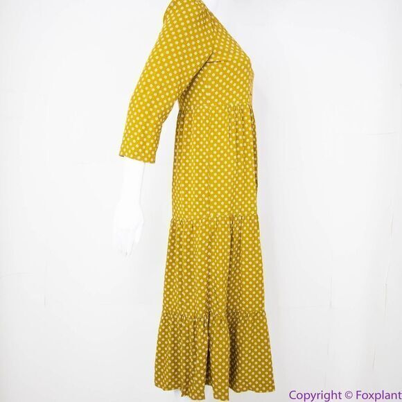 NEW Madewell V-Neck Tiered Button-Front Midi Dress in Daisies Forever, 00 - Picture 10 of 16